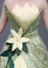 画像9: プリンセスと魔法のキス The Princess and the Frog ティアナ コスチューム イブニングドレス コスプレ衣装 (9)