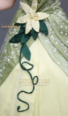 画像11: プリンセスと魔法のキス The Princess and the Frog ティアナ コスチューム イブニングドレス コスプレ衣装 (11)