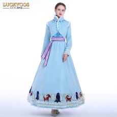 画像1: アナと雪の女王家族の思い出 アナ Anna お姫様 ドレス コスプレ衣装 (1)