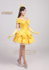 画像3: 美女と野獣 ベル プリンセス ドレス コスプレ衣装 (3)