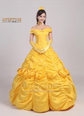画像1: 美女と野獣 ベル プリンセス ドレス コスプレ衣装 (1)