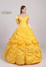 画像2: 美女と野獣 ベル プリンセス ドレス コスプレ衣装 (2)