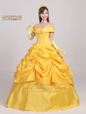 画像2: 美女と野獣 ベル プリンセス ドレス コスプレ衣装 (2)