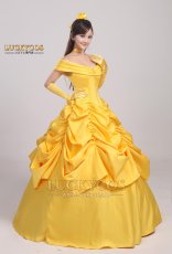 画像4: 美女と野獣 ベル プリンセス ドレス コスプレ衣装 (4)