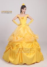 画像2: 美女と野獣 ベル プリンセス ドレス コスプレ衣装 (2)