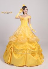 画像4: 美女と野獣 ベル プリンセス ドレス コスプレ衣装 (4)
