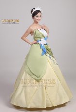 画像3: プリンセスと魔法のキス The Princess and the Frog ティアナ コスチューム イブニングドレス コスプレ衣装 (3)