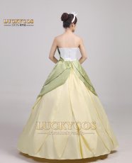 画像5: プリンセスと魔法のキス The Princess and the Frog ティアナ コスチューム イブニングドレス コスプレ衣装 (5)