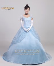 画像1: シンデレラ Cinderella プリンセス ドレス コスプレ衣装 (1)