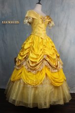 画像3: 美女と野獣 ベル プリンセス ドレス コスプレ衣装 (3)