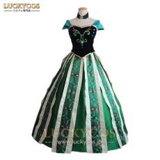 画像1: Frozen アナと雪の女王 アナ Anna ドレス コスプレ衣装 (1)