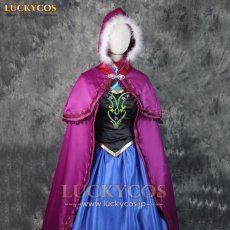 画像9: FROZEN アナと雪の女王 アナ Anna ドレス コスプレ衣装 (9)