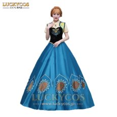 画像1: Frozen アナと雪の女王 アナ Anna ドレス コスプレ衣装 (1)