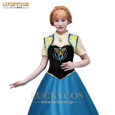 画像4: Frozen アナと雪の女王 アナ Anna ドレス コスプレ衣装 (4)
