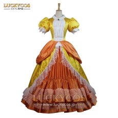 画像1: スーパーマリオ Daisy デイジー ドレス コスプレ衣装 (1)