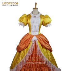 画像4: スーパーマリオ Daisy デイジー ドレス コスプレ衣装 (4)