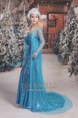 画像12: アナと雪の女王 エルサのサプライズ Frozen Fever エルサ Elsa ドレス コスプレ衣装 (12)