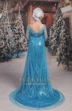 画像13: アナと雪の女王 エルサのサプライズ Frozen Fever エルサ Elsa ドレス コスプレ衣装 (13)