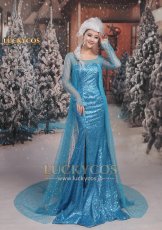 画像9: アナと雪の女王 エルサのサプライズ Frozen Fever エルサ Elsa ドレス コスプレ衣装 (9)