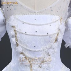画像3: 映画 不思議の国のアリス プリンセス 白の女王 ドレス コスプレ衣装 (3)
