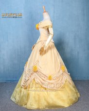 画像2: 美女と野獣 ベル プリンセス ドレス コスプレ衣装 (2)
