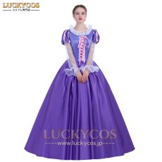画像1: 塔の上のラプンツェル ラプンツェル Rapunzel ドレス コスプレ衣装 (1)
