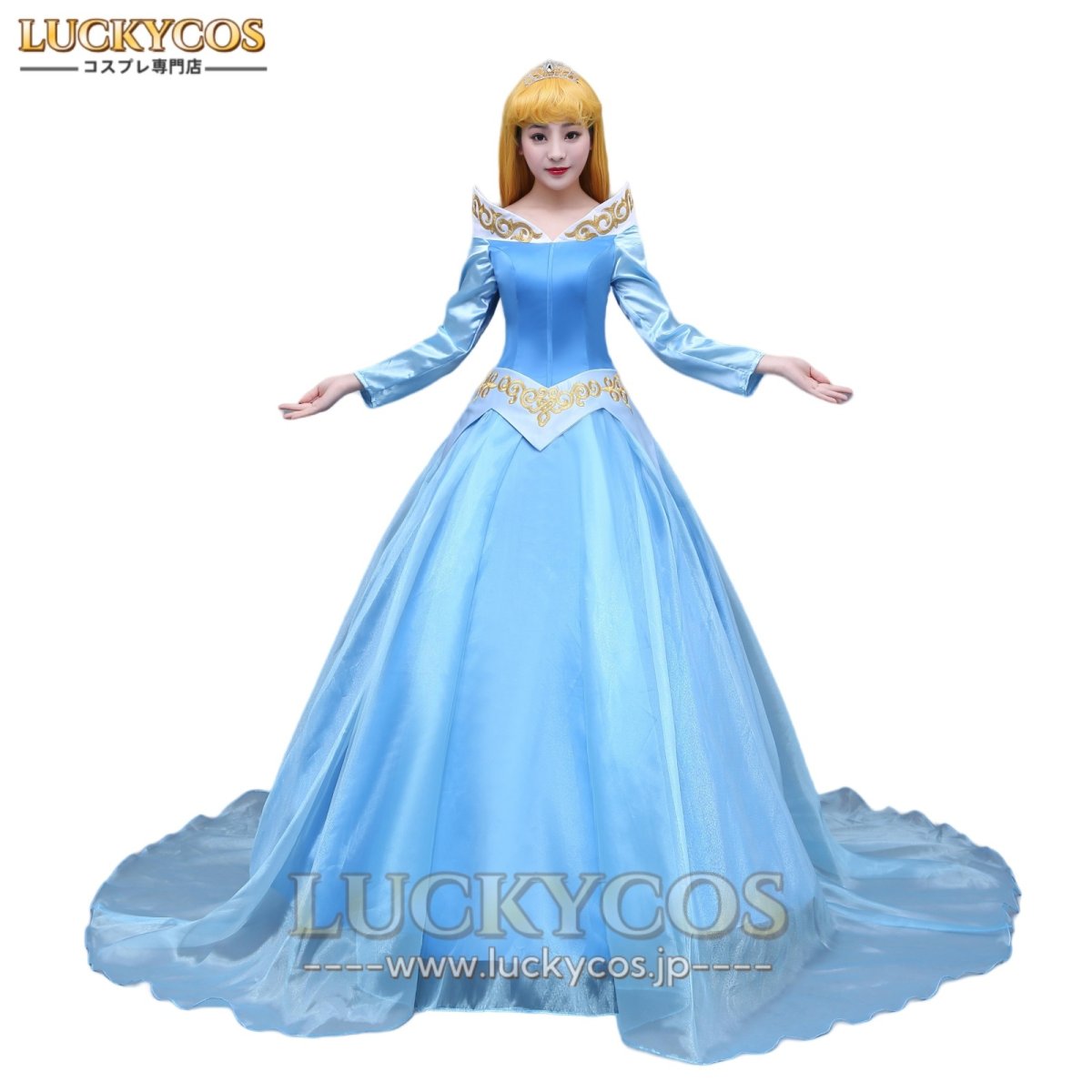 画像1: 眠れる森の美女 オーロラ姫 眠り姫 プリンセス ドレス コスプレ衣装 (1)