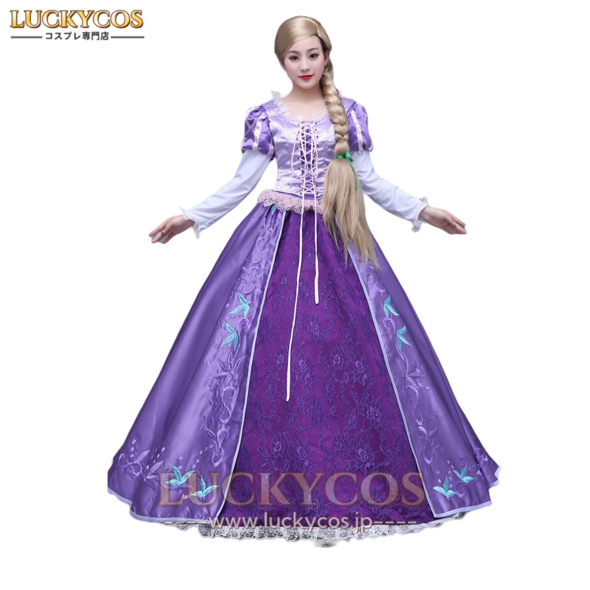 画像1: 塔の上のラプンツェル ラプンツェル Rapunzel ドレス コスプレ衣装 (1)
