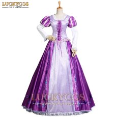 画像1: 塔の上のラプンツェル ラプンツェル Rapunzel ドレス コスプレ衣装 (1)