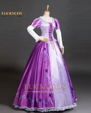 画像2: 塔の上のラプンツェル ラプンツェル Rapunzel ドレス コスプレ衣装 (2)