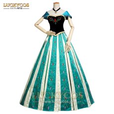 画像1: Frozen アナと雪の女王 アナ Anna ドレス コスプレ衣装 (1)