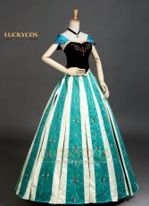 画像2: Frozen アナと雪の女王 アナ Anna ドレス コスプレ衣装 (2)
