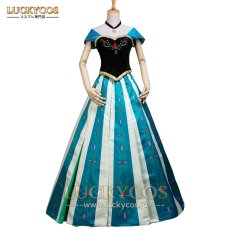 画像1: Frozen アナと雪の女王 アナ Anna ドレス コスプレ衣装 (1)