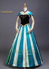 画像3: Frozen アナと雪の女王 アナ Anna ドレス コスプレ衣装 (3)