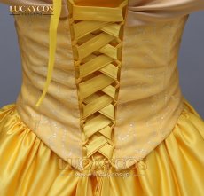 画像2: 美女と野獣 ベル プリンセス ドレス コスプレ衣装 (2)
