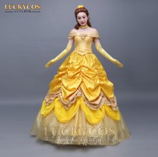 画像5: 美女と野獣 ベル プリンセス ドレス コスプレ衣装 (5)