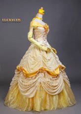 画像3: 美女と野獣 ベル プリンセス ドレス コスプレ衣装 (3)