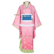 画像1: 鬼滅の刃 甘露寺蜜璃 着物 コスプレ衣装 (1)