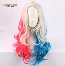 画像1: スーサイドスクワッド ハーレイ・クイン Harleen Quinzel コスプレウィッグ かつら 専用ネット付 (1)