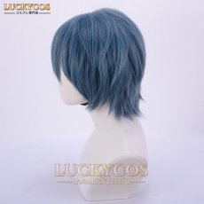 画像3: ブルー ショート コスプレウィッグ かつら 専用ネット付 (3)