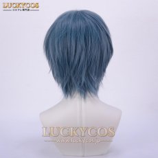 画像4: ブルー ショート コスプレウィッグ かつら 専用ネット付 (4)